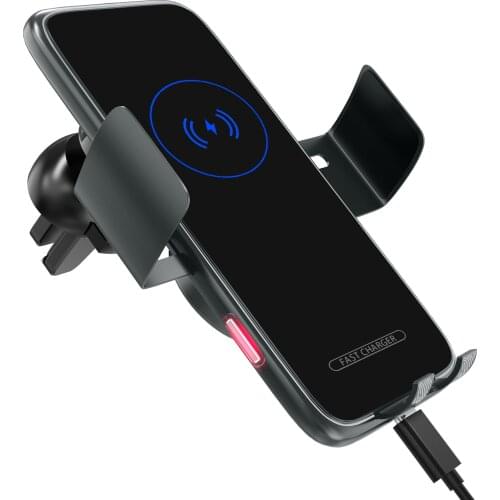 Wireless QC Car Charger 15W Auto-Clamping Air Vent Mount Phone Holder Car Charger For Qi Standard Smart Phones