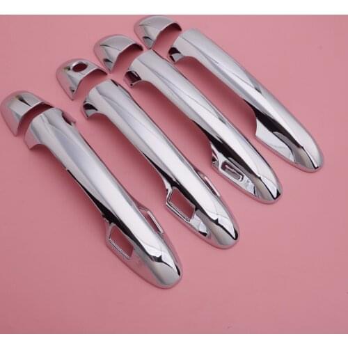 CITALL 8 Pcs ABS Chrome Door Handle Cover Trim w/ Smart Key fit for Toyota Highlander 2014 2015 2016
