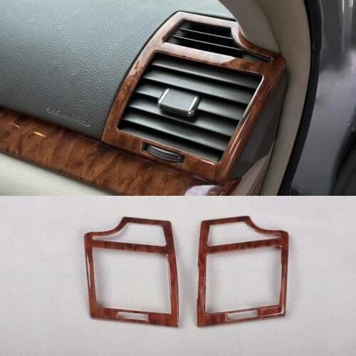 For TOYOTA Camry 2006-2011 2PCS Wood ABS Car Front Side Air Conditioning Vent Cover Trim Car Styling Accessories