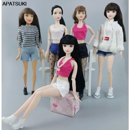 5pcs/lot Denim Jeans Bottoms Shorts For Barbie Doll Clothes Fashion Outfits Short Pants For Barbie Doll Accessories 1/6