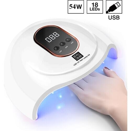 54W UV LED Nails Dryers With 60S Quick Drying All Gel Polish Curing Light Nail Lamp Timer Smart Sensor Drying Lamp For Manicure