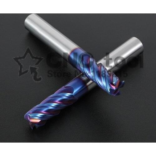 Milling Cutter Alloy Nano blue Coating Tungsten Steel Tool Cnc Maching Hrc60 Corner Roughing Milling Cutter Milling Endmil