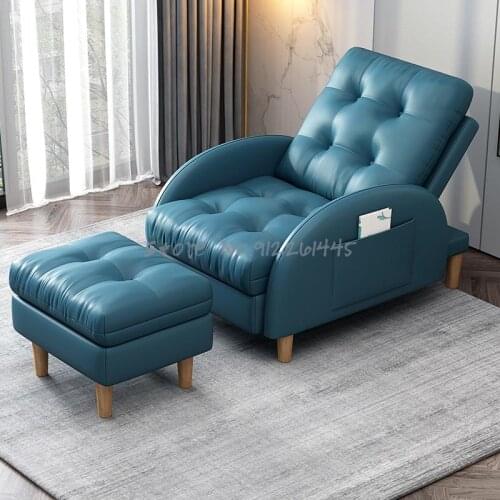 Small apartment lazy sofa tatami technology cloth balcony bedroom leisure chaise folding net red single reclining chair