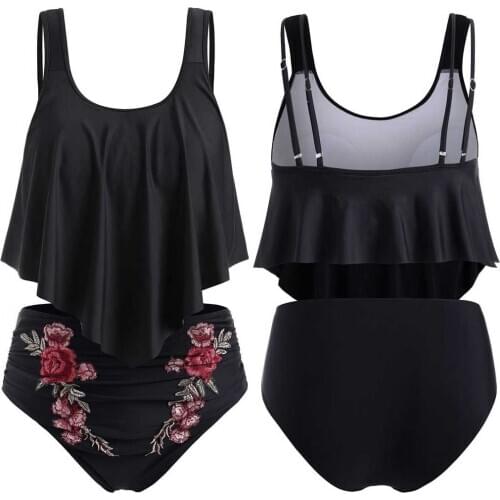 Swimsuit Cover Up 2021 New Women Push-Up Padded Plus Size Overlay Print Bikini Sexy Floral Swimsuit maillots de bain femme