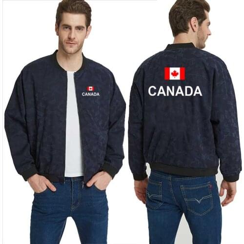 Canada Men Jacket Baseball Casual Jacket Streetwear Windbreaker Stand Collar Coat Wholesale Outwear Homme Clothes DropShipping