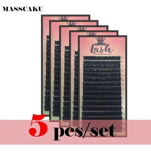 5cases set,MASSCAKU high-quality mink eyelash extension,fake eyelash extension,individual eyelashes,nature eyelashes