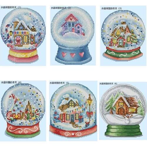 Winter in the crystal ball patterns Counted Cross Stitch 11CT 14CT DIY Chinese Cross Stitch Kits Embroidery Needlework Sets