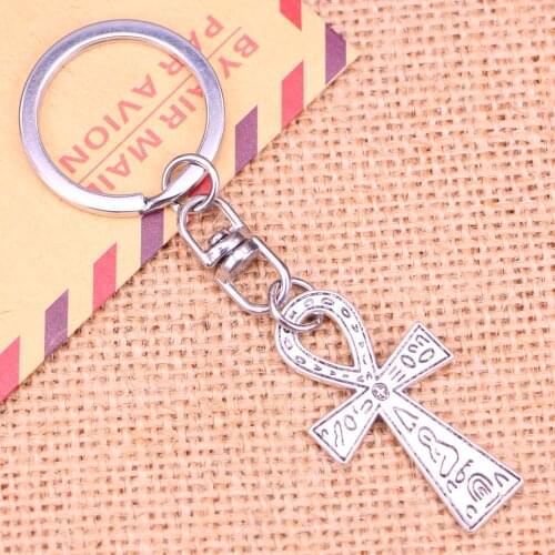 New Fashion Keychain 39*21 mm egyptian ankh life symbol Pendants DIY Men Jewelry Car Key Chain Souvenir For Gift