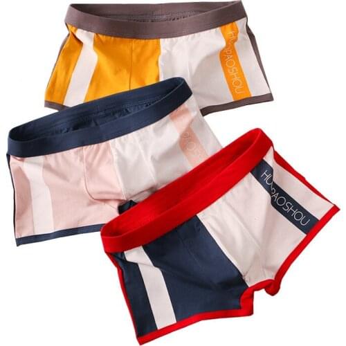 New Youth Man Undrewear Cotton Men Underpant Boxer Boys Geometry Popularity Mens Panties Breathable Clothes Mans Undervear