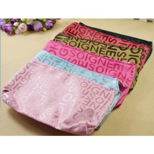 Wholesale 200pcs Leopard/Zebra/ Stripe/dot/solid color optional Foldable Lady Makeup Cosmetic Container Hand Case Pouch Bag