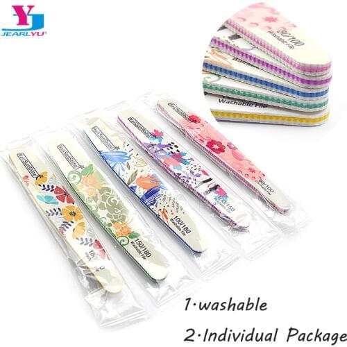 Nail Files 5pcs/lot Washable Grinding Polishing Individual Package Strong Thick Files High Quality All UV Gel Manicure Nail Tool