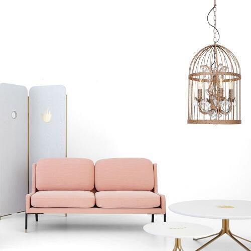 Retro Pendant Lights Creative Birdcage Hanging Lights High Quality Crystal Metal LED E14 110v/220v Illumination Light Fixture