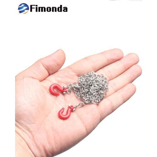 RC Car Metal Tow Chain Trailer Hook Decoration For 1/10 RC Rock Crawler Traxxas TRX4 Axial SCX10 90046 RC4WD D90 TF2 Tamiya CC01