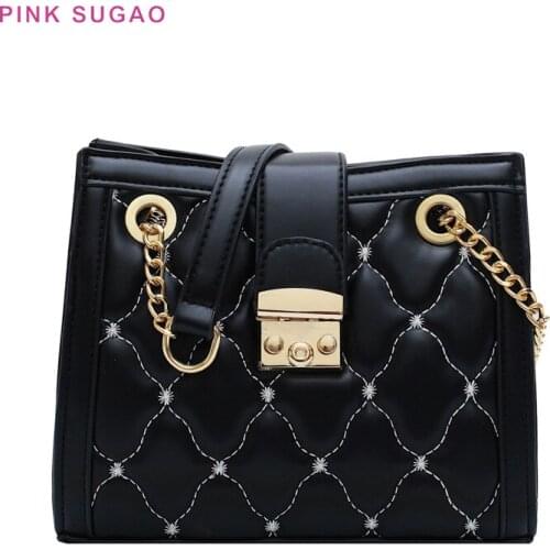 Pink Sugao luxury handbags women bags designer 2019 fashion shoulder bag high quality chain bag ladies hand bag leather purses