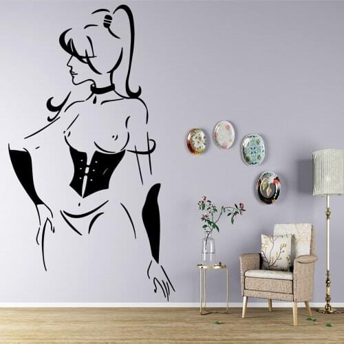 Sexy Sailor Moon Wall Stickers Modern Fashion Wall Sticker For Living Room Decoration Decor Accessories Murals Muursticker
