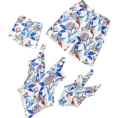 Family Matching Swimwear Women Baby Girl Swimsuit Boys Men Shorts Bathing Suit Mother And Daughter Matching Swimsuit