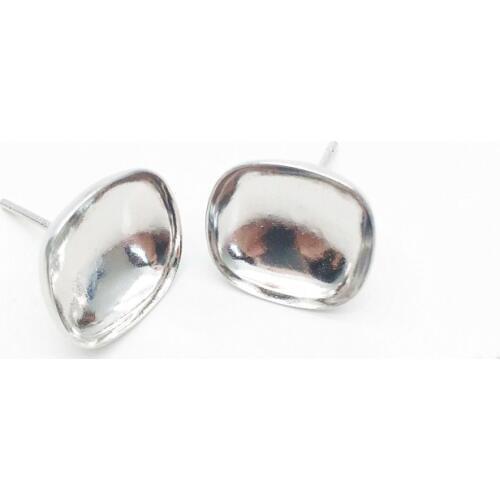 Lo Paulina crystal 4470 Cushion Square Fancy Stone setting 10 12mm stud earrings fittings stering silver JEWELRY MAKING FINDINGS