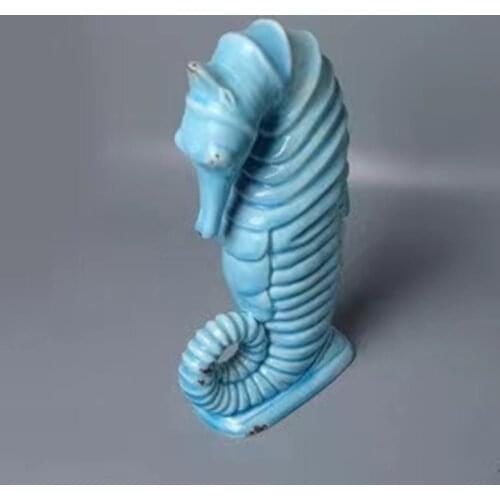 Mediterranean Sea animal creatures blue seahorse ceramic ornaments crafts decoration simple bedroom living room art furnishings