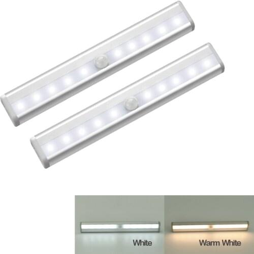 Motion Sensor Light Indoor,10LED Night light Bar Battery Operated Magnetic under Cabinet lights for Closet Cabinet Wardrobe Stai