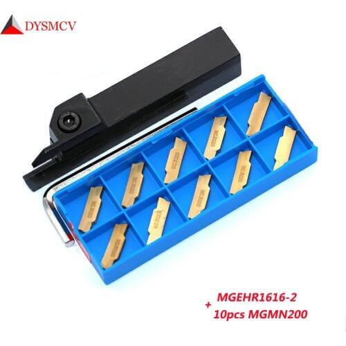 1pc MGEHR1616-2 MGEHR1616-2.5 MGEHR1616-3 MGEHR1616-4 with 10pcs MGMN200 MGMN300 Inserts Grooving Lathe Turning Tool Holder Set
