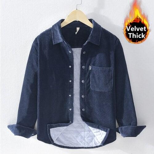 Thick warm corduroy cotton winter shirt men long-sleeved autumn shirts for men fashion comfortable shirt mens chemise camisa