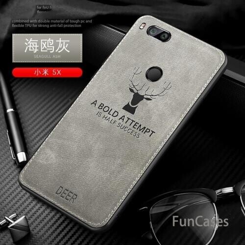 Xiaomi Mi 5X Case Cartoon 3D deer Vintage Fabric cloth Fitted Case Soft TPU edge full protection for xiaomi Mi A1 cover
