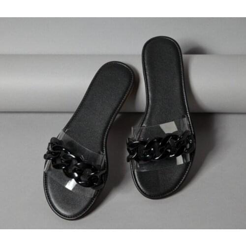 New Summer Fashion Design Women Sandals Transparent PVC Flats Ladies Sandals Open Toe Shoes casual beach slippers Hot summer