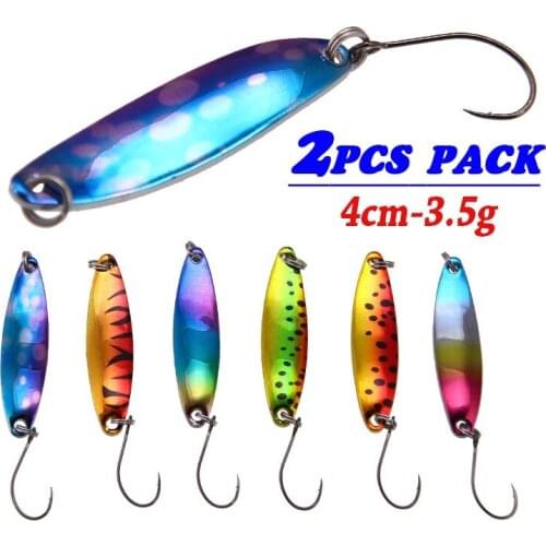 2PCS VIB Sequin Fishing Lures Single Hook Spinner Bait Fake Lure Iron Plate Artificial Hard Baits Fishing Tackle 4cm-3.5g