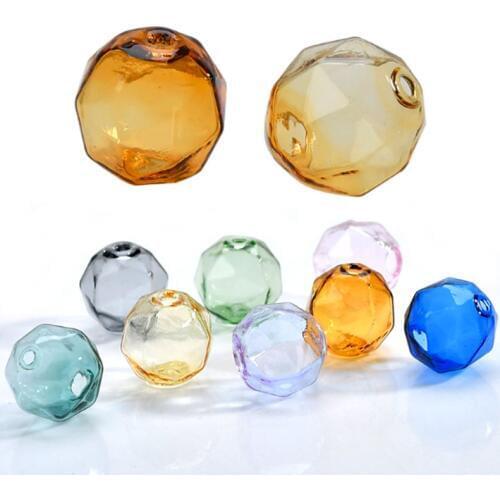 20pcs bulk Faceted Glass Beads sphere bubble, 16 mm, DIY earrings making blanks, charms glass Bottles, colored glass bead