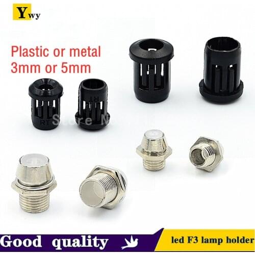 20pcs 3MM 5MM F3 lamp cap LED plastic lamp holder Copper sleeve long sleeve isolation lamp holder lampshade