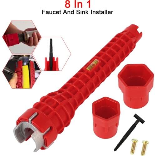 8 In 1 Flume Wrench Kitchen Sink Anti-slip Repair spanner Plumbing Installation Wrenches Maintenance Tool