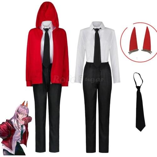 Anime Chainsaw Man Power Cosplay Costume Full Sets Wig Adult Women Halloween Party Outfit Role Play C130M252