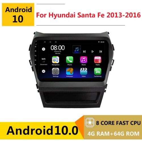 2 din 8 core android 10 car radio auto stereo for Hyundai Santa Fe IX45 2013 2014 2015 2016 navigation GPS DVD Multimedia Player
