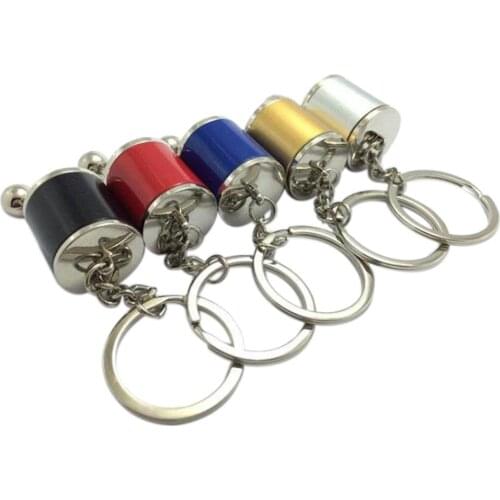 Car Gear Shift Keychains Ring Keyring Creative Auto 6 Speed Gearbox Gear Shift Racing Tuning Model Key Chain Car Accessories