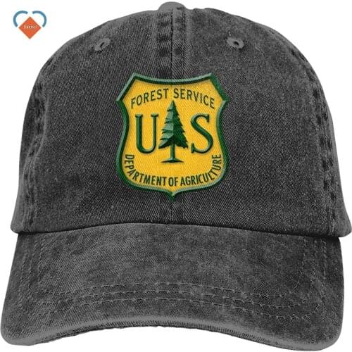 Baseball Cap Denim For Men Women United States Forest Service Unisex Trucker Hats Dad Baseball Hats Driver Cap Black
