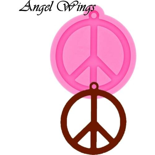 Keychains Peace sign Silicone Molds DIY Shiny Jewelry Epoxy Resin Mold DY0289