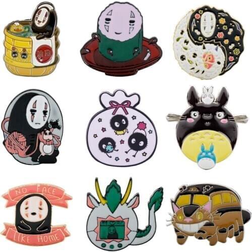 Cartoon Brooch Doraemo Miyazaki Hayao Fairydust Totoro Enamel Pin Brooches&Pins Women Men Children Anime Jewelry Gifts
