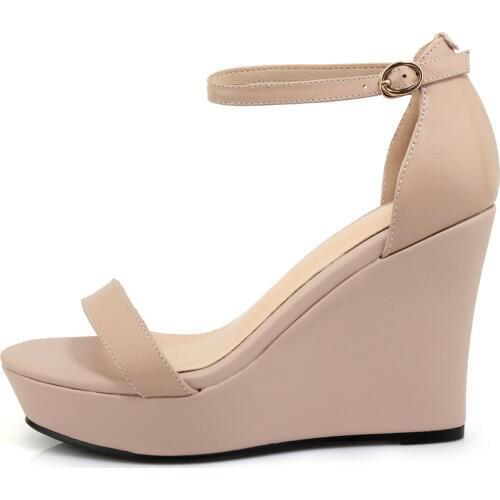 Carole Levy New wedge with open toe sandals simple sandals casual womens shoes bag root fashion back with sandals