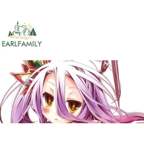 EARLFAMILY 13cm x 5.7cm for Shiro No Game No Life Car Truck Decal Bumper Window Anime Body for Car Simulation Fun Stickers