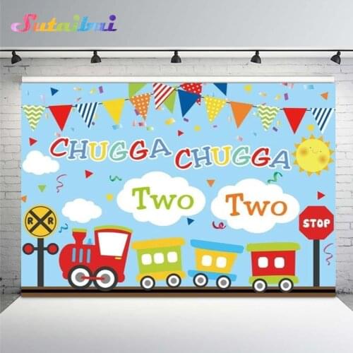 Train Birthday Party Photography Background Traffic Jam Chugga Chugga Two Two Boy Newborn Portrait Booth Backdrop Photo Decor