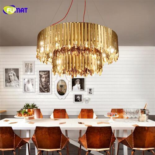 FUMAT American Country Chandelier Postmodern Hotel Duplex Floor Living Room Dining Room Bedroom Copper Creative