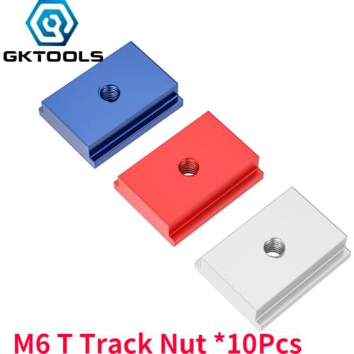 GKTOOLS 10pcs M6 T Slot Nut T-Track Sliding Nut For Woodworking Tool Slot Fastener Type 30 45 Track