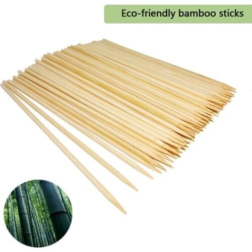 25CM Bamboo Stick Barbecue Needle 90 PCS Disposable Natural Wooden Skewers BBQ Fork Outdoor Camping Kebab Barbecue Accessories