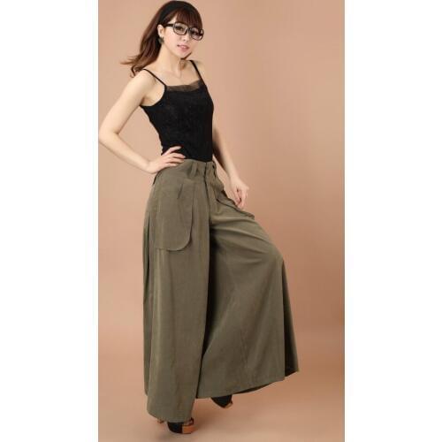 Quality Fashion Women Larger Size S--8xl Thin Wide Leg Casual Pants Trousers Cotton Comfortable Skirt Pants
