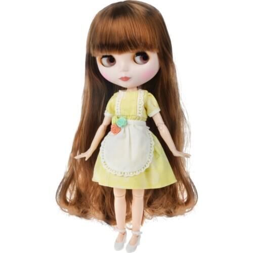 Blyth Doll Blyth Matte Face Frosted White Skin 1/6 BJD Ball Jointed Doll Hand Set Custom Dolls for Girl Gift for Doll Collection