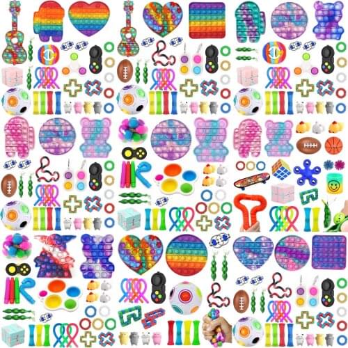 HOT!!! Fidget Toys Pack Anti Stress Toy Set Marble Relief Gift for Adult Children Sensory Antistress Relief Figet Toys Box