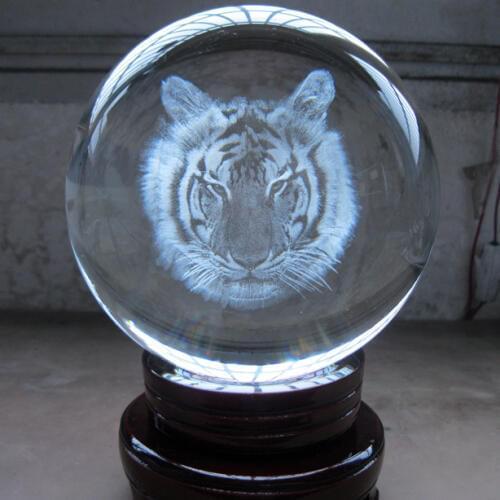TOP COOL festival gift # efficacious HOME House FENG SHUI Talisman- exorcise evil spirit 3D Crystal Tiger ball statue Model