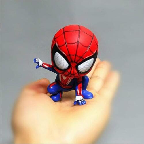 Cute Mini Super Hero Back Model Action Vinyl Doll Car Oranments Figure Toys Creative Gifts Decoration Stylings Accessories