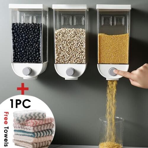 1500ML Wall Hanging Whole Grains Food Storage Container Kitchen Grain Rice Beans Sealed Jars Oatmeal Dispenser food container