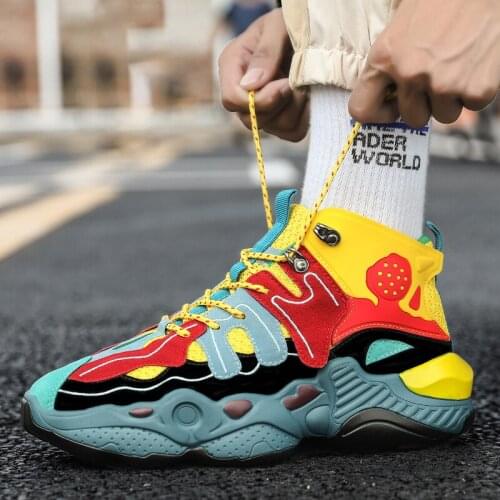 2021 new mens shoes national tide catwalk high-top trend shoes sports shoes casual old shoes Korean cotton shoes